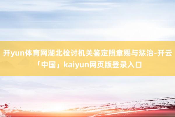 开yun体育网湖北检讨机关鉴定照章赐与惩治-开云「中国」kaiyun网页版登录入口
